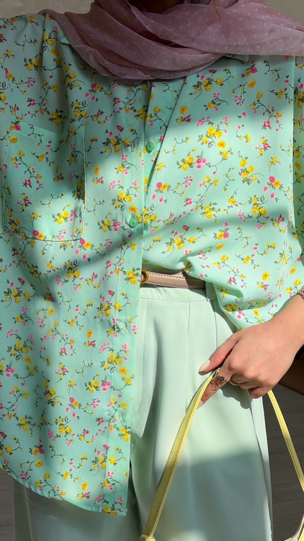 شومیز گل سبز