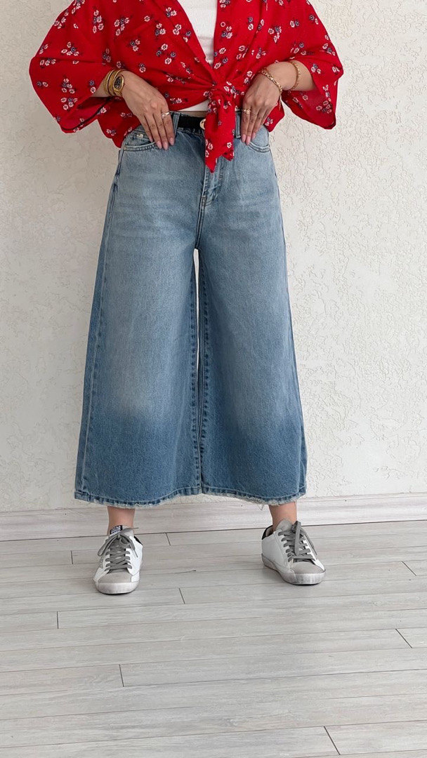 شلوار وایدلگ آبی تیره