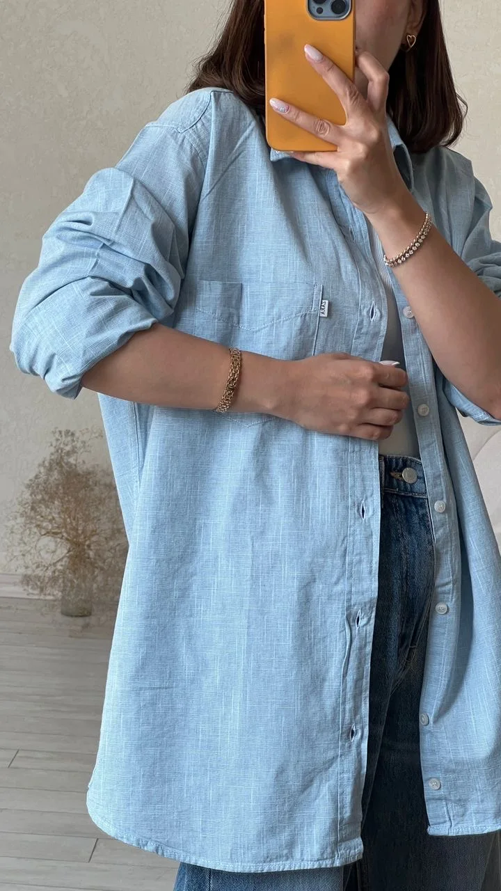 شومیز ساده آبی تیره Zara