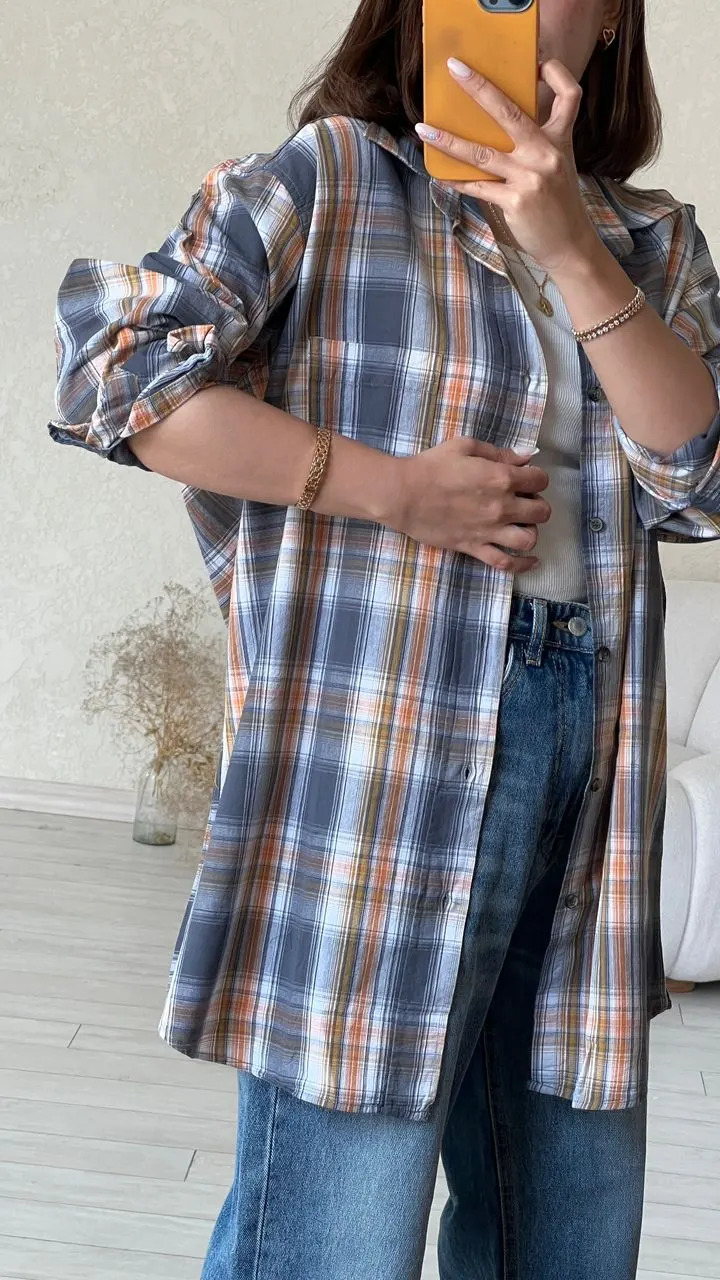 پیراهن چارخونه سایز بزرگ