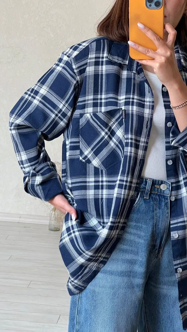 شومیز کنفی پلاس سایز سرمه ای