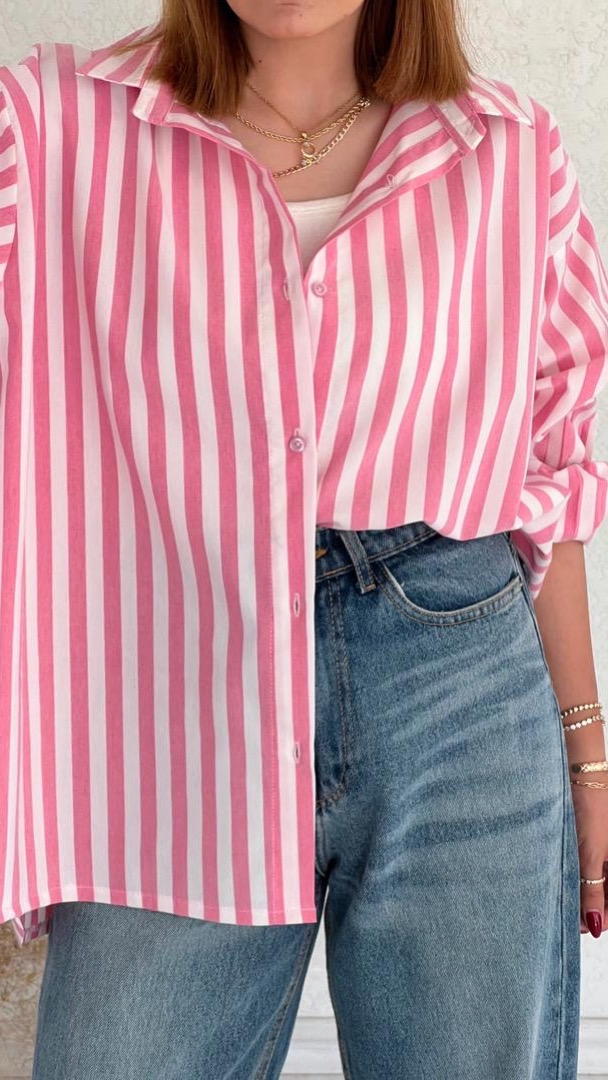 شومیز پنبه صورتی