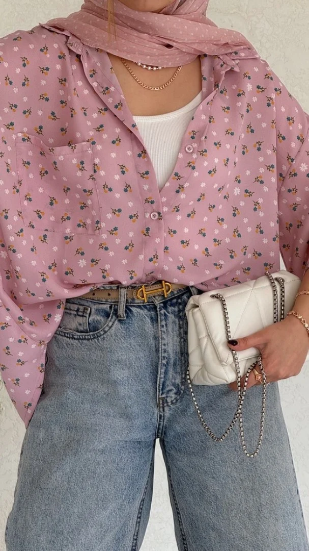 شومیز بهار طرح گل رها