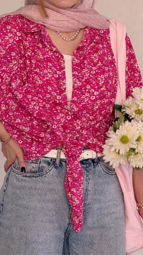 شومیز بهار طرح گل محبوب