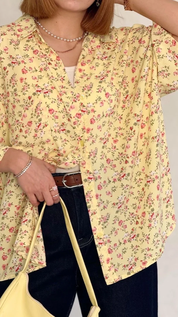 شومیز بهار طرح گل سوسن