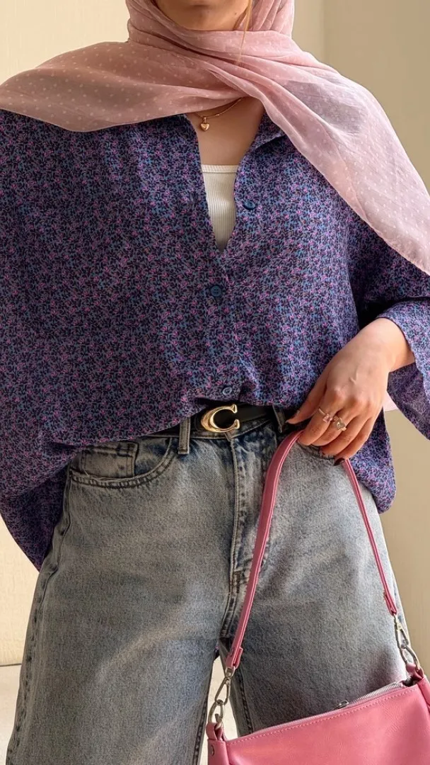 شومیز بهار طرح گل مریم