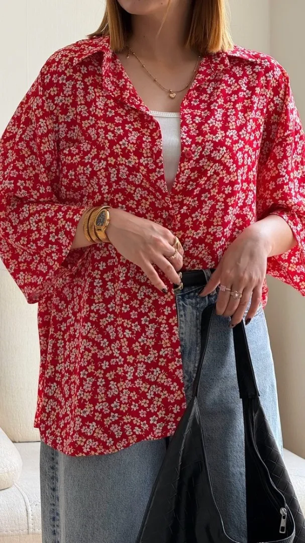 شومیز بهار طرح گل یخ