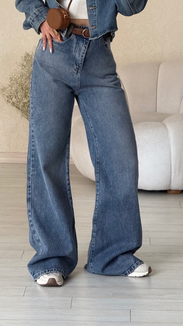 شلوار جین فلر بگ آبی