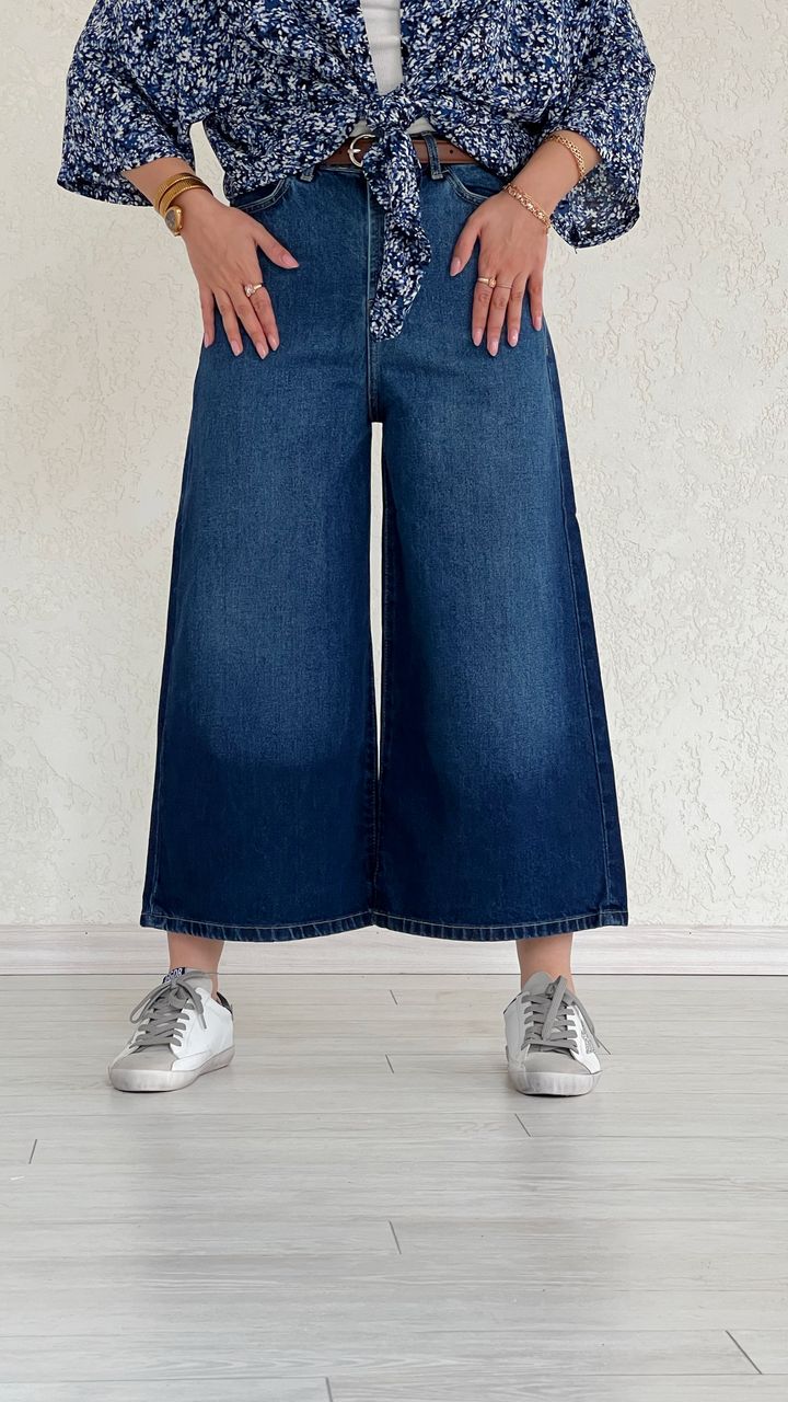 شلوار وایدلگ سرمه ای