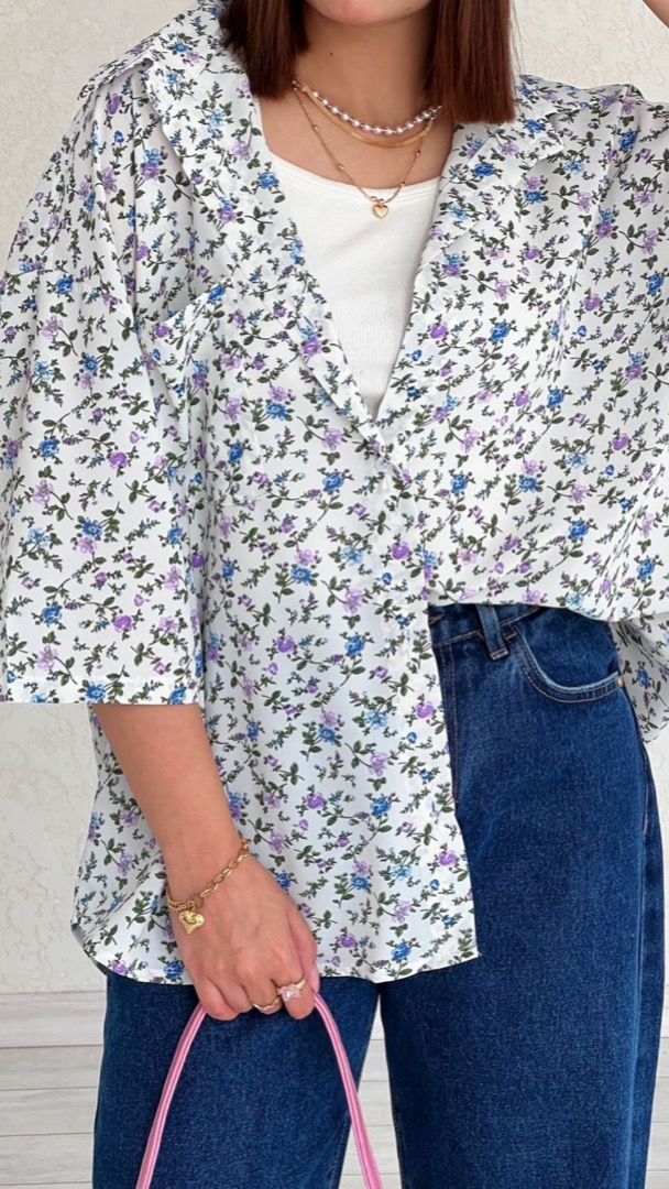 شومیز گل لوندر