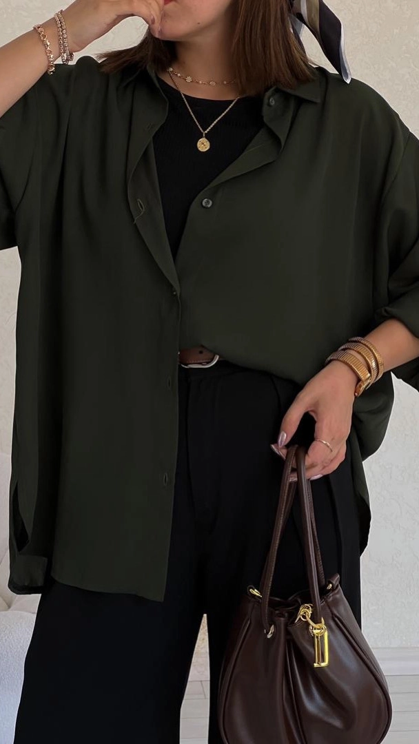 شومیز حریر یشمی