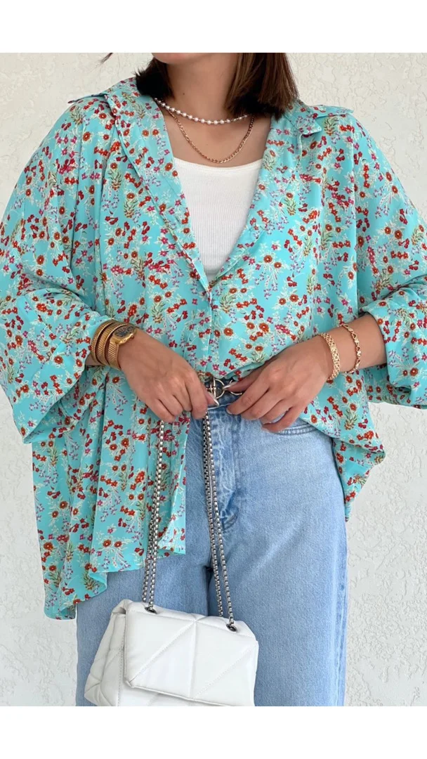 شومیز گلی طرح پنبه