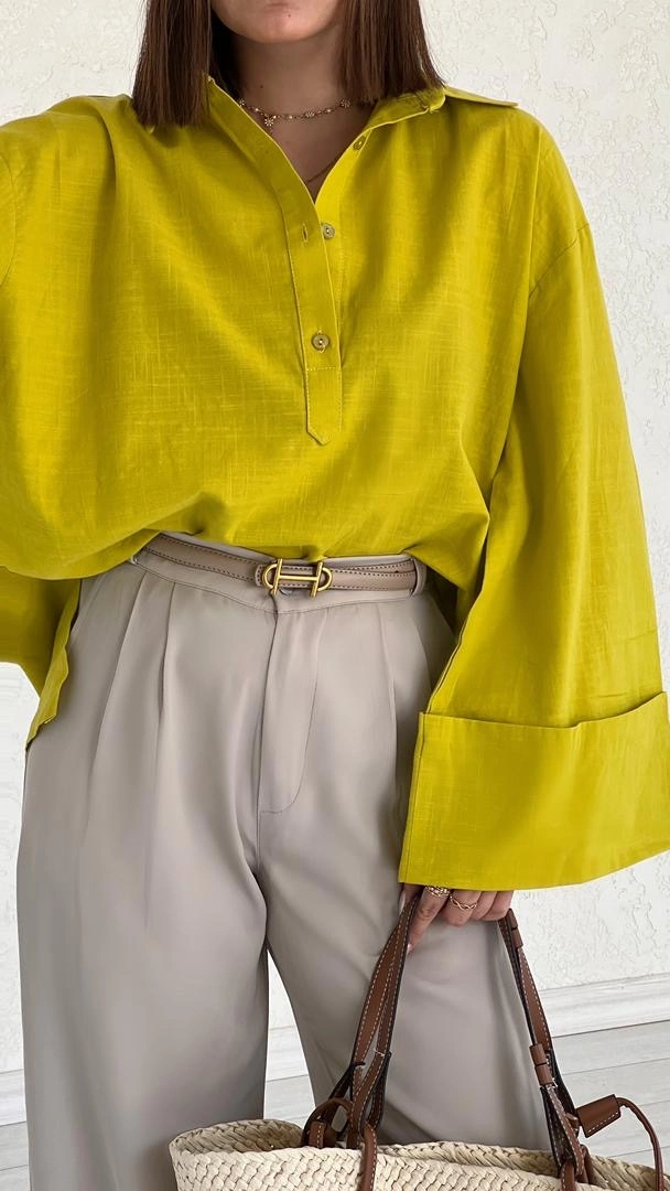 شومیز کیمونو نخودی