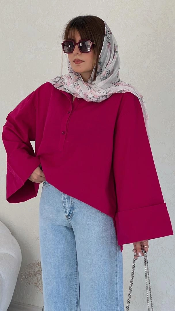 شومیز کیمونو سرخابی