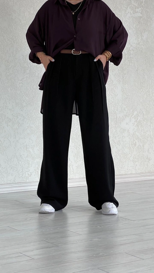 شلوار پیله ای مشکی لونژین