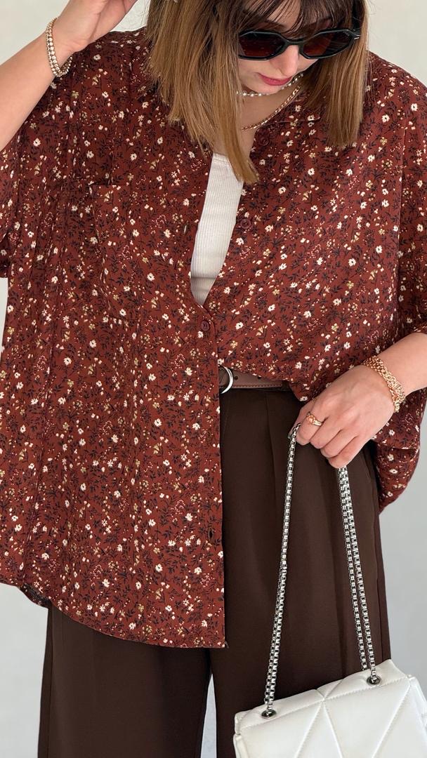 شومیز بهار طرح گل شکلات