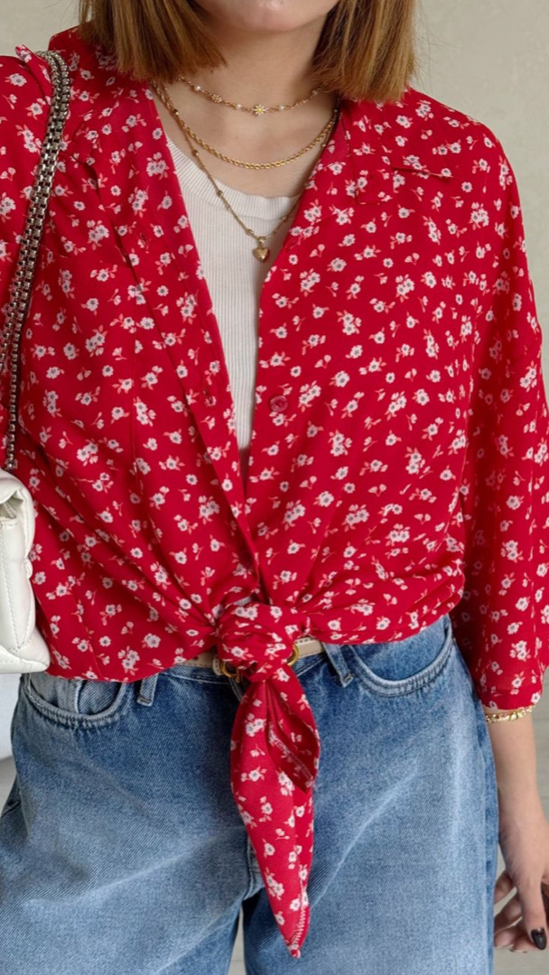 شومیز بهار طرح گل مینیاتوری