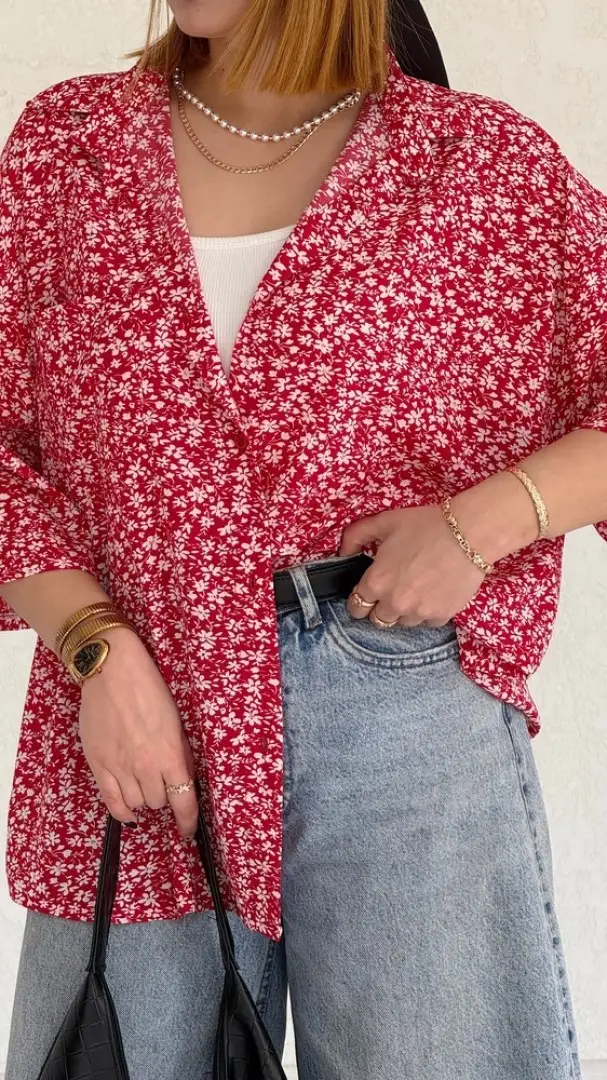 شومیز بهار طرح گل انار