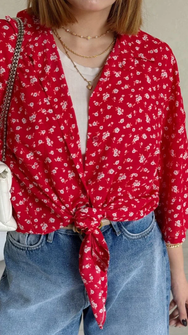 شومیز بهار طرح گل مینیاتوری