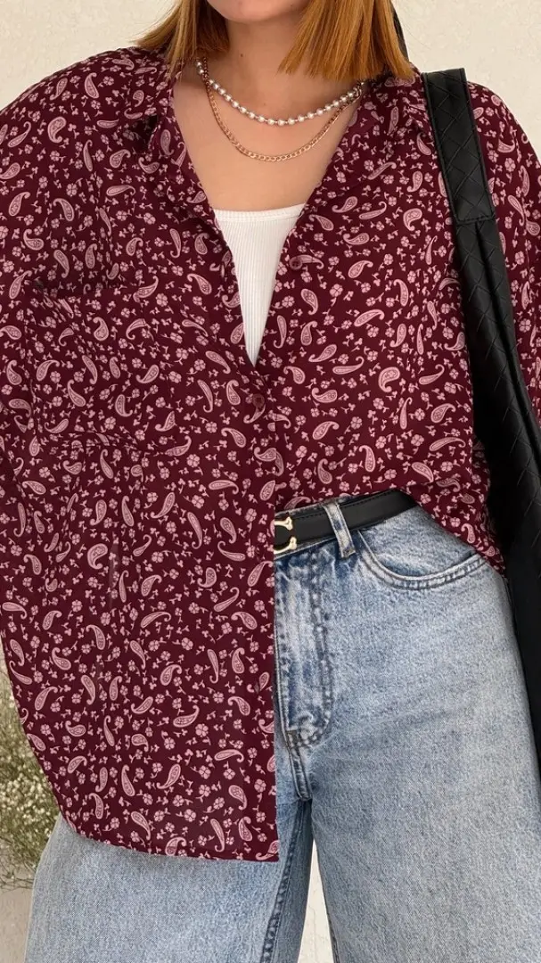 شومیز بهار طرح گل ترمه