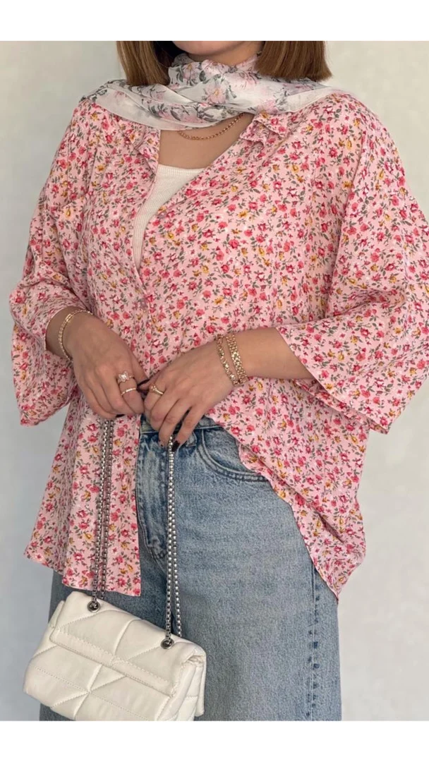 شومیز بهار طرح گل آزالیا