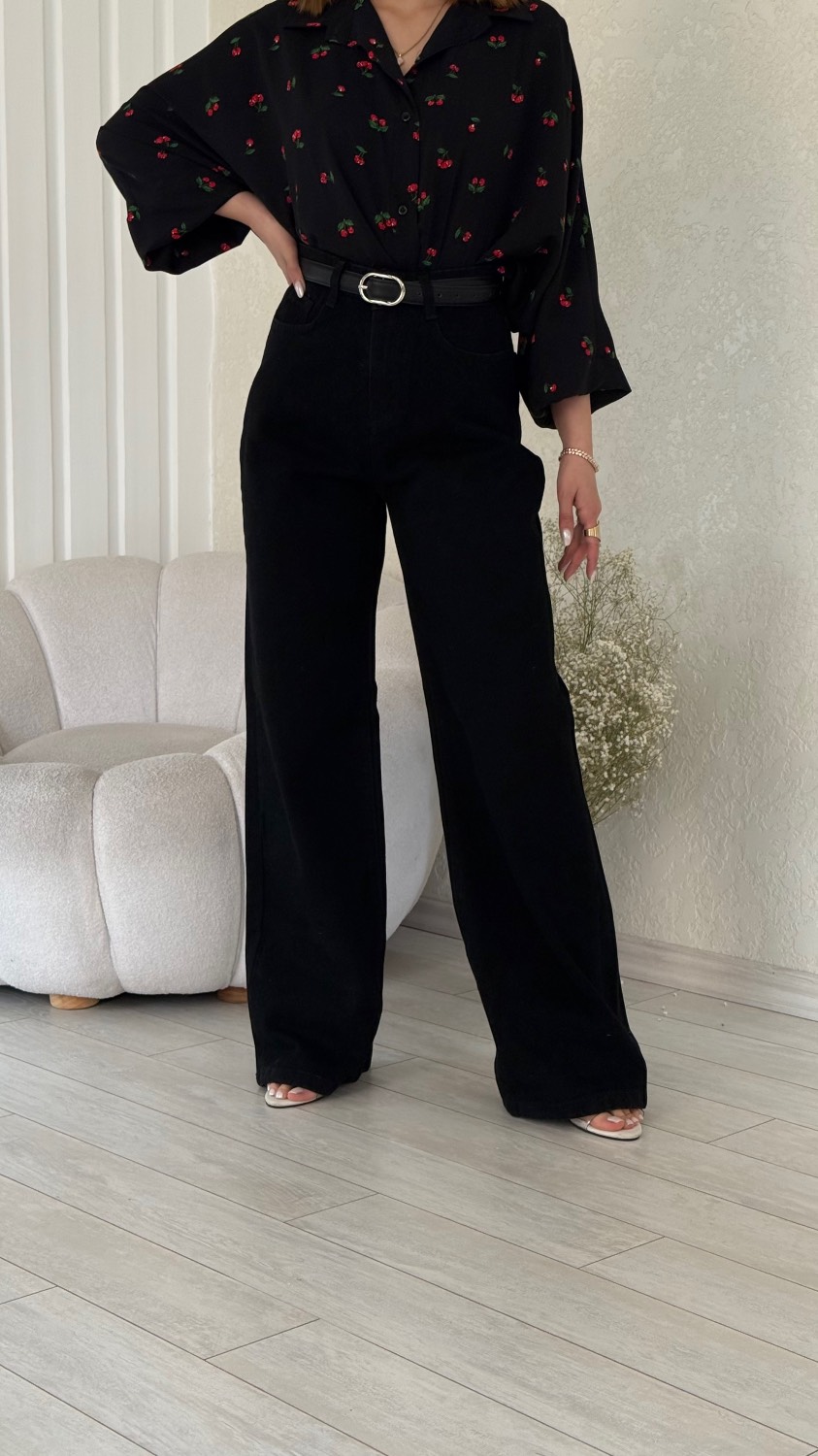 شلوار فول بگ مشکی