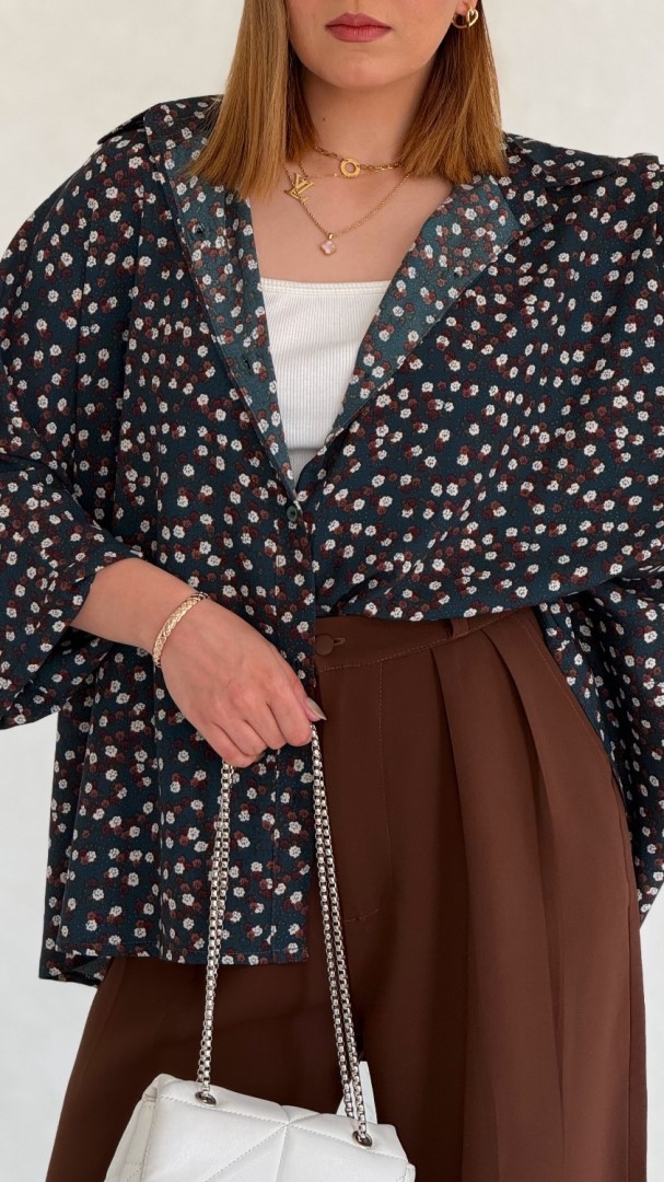 شومیز پروانه طرح گل نازنین