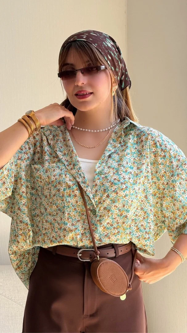 شومیز بهار گل نقاشی