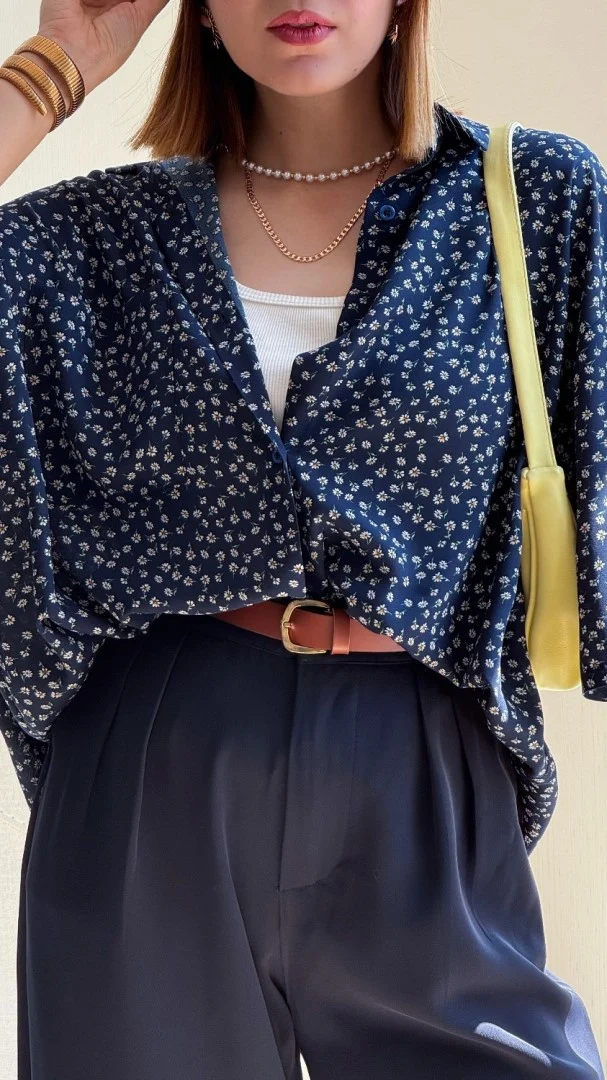 شومیز بهار گل سرمه