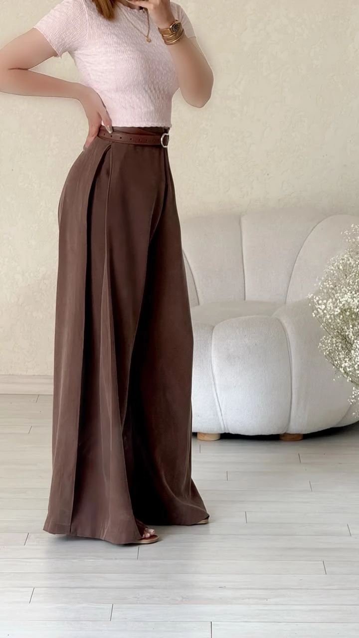 شلوار  کارامل رنگی
